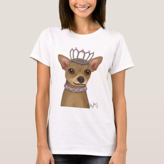 T-shirt Chihuahua Et Tiara (Devant)