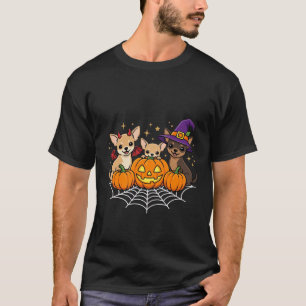 T-shirt Chihuahua Halloween Citrouille Sorcière Chien Desi