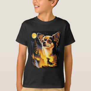 T-shirt Chihuahua hurlant à la lune vintage drôle Chihuahu