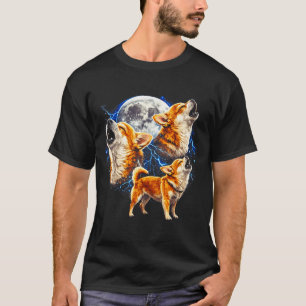 T-shirt Chihuahua hurlant à la lune vintage drôle trois