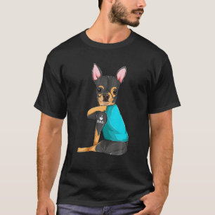 T-shirt Chihuahua I Love Papa Tattoo Vêtements Chien Papa 