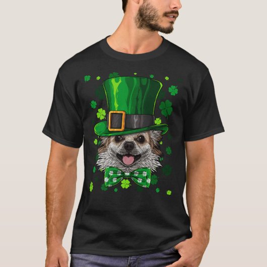 T-shirt Chihuahua Jour de la Saint Patrick Chien Leprechau (Devant)