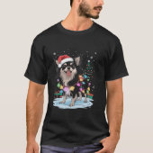 T-shirt Chihuahua Long Haig Chien Noël Lumière Noël Noël P (Devant)