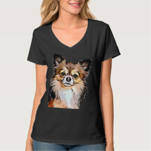 T-shirt Chihuahua long manteau Tri Couleur