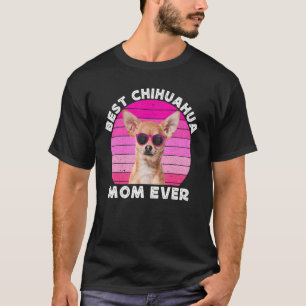 T-shirt Chihuahua Maman Femmes Rétro Chiwawa Chig M Brown