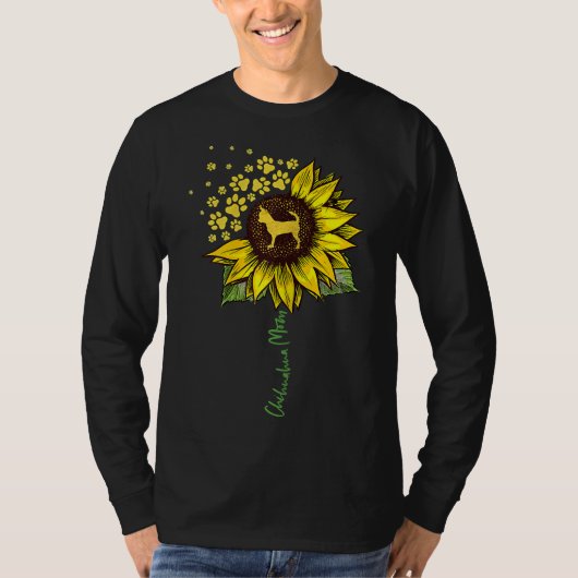 T-shirt Chihuahua Maman Fleur de soleil Chiwawa Chig Maman (Devant)