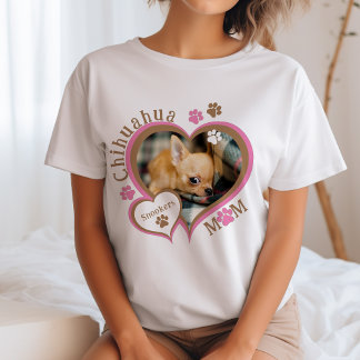 T-shirt Chihuahua Maman Photo personnalisée Propriétaire d
