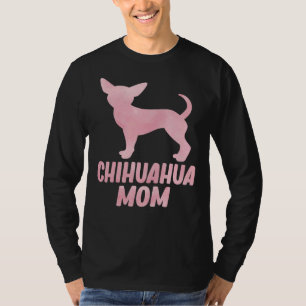 T-shirt Chihuahua Maman Silhouette Aquarelle Scoop