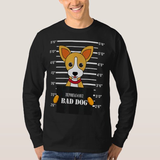 T-shirt Chihuahua Mug Tiré Mauvais Chien Maman Papa (Devant)