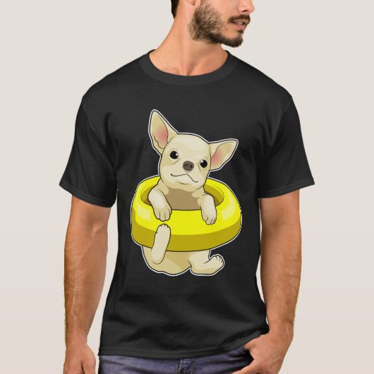 T-shirt Chihuahua Natation Lifebuoy (Devant)