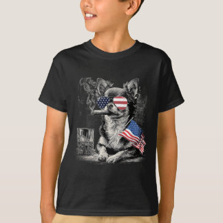 T-shirt Chihuahua Papa Chien Patriote Drapeau Américain Ju