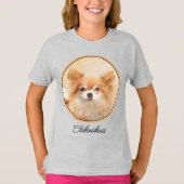 T-shirt Chihuahua Peinture de Chien à long Haired Art orig (Devant)