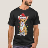 T-shirt Chihuahua Père Noël Jeu de Noël Lumières Noël Cade (Devant)