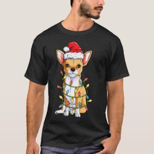 T-shirt Chihuahua Père Noël Jeu de Noël Lumières Noël Gary