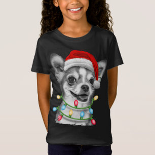 T-Shirt Chihuahua Père Noël Joue sur les arbres de Noël Ch
