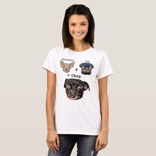T-shirt Chihuahua Plus Carlin est égal à Chien Chien Chien (Devant entier)