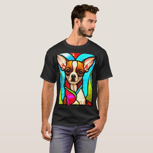 T-shirt Chihuahua - Pop en verre tendu Art_5 (Devant entier)