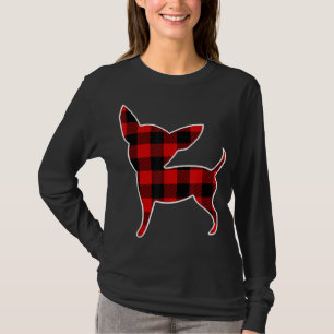 T-shirt Chihuahua Red Buffalo Plaid Chien Pup Correspondan