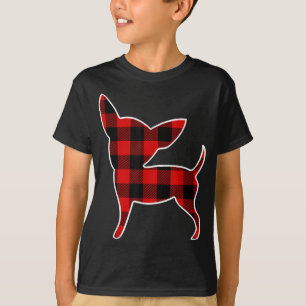 T-shirt Chihuahua Red Buffalo Plaid Chien Pup Correspondan