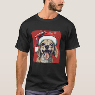 T-shirt Chihuahua Santa Hat Funny Noël Maman Papa Amoureux