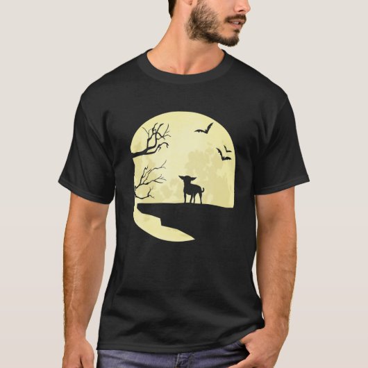 T-shirt Chihuahua Silhouette Dans Les Chauves-Fous Et Les (Devant)