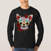 T-shirt Chihuahua Skulls Day Of Dead Sugar Skull Chien H (Devant)