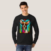 T-shirt Chihuahua - Stained Glass Pop Art Premium_3 (Devant entier)