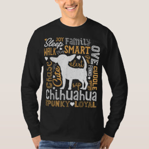 T-shirt Chihuahua Typographie Mot Art Drôle Chien Amusant