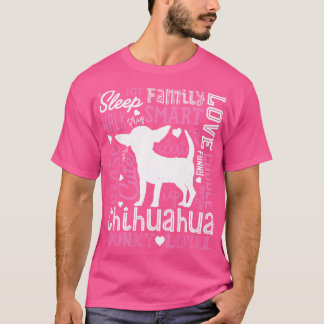 T-shirt Chihuahua Typographie pour Hommes Femmes Garçons F