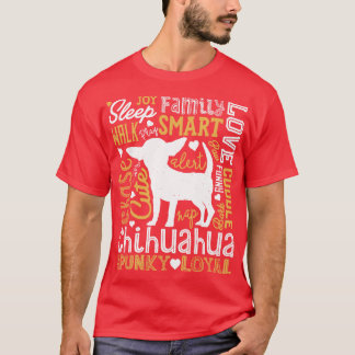 T-shirt Chihuahua Typographie pour Hommes Femmes Garçons F