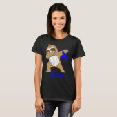 T-shirt Child Abuse Awareness Ribbon Dabbing Sloth Warrior (Devant entier)