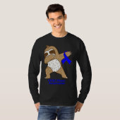 T-shirt Child Abuse Awareness Ribbon Dabbing Sloth Warrior (Devant entier)