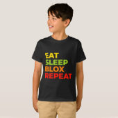 T-shirt Child Eat Sleep Blox Repeat - Kids Gaming Slogan F (Devant entier)