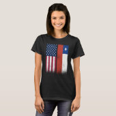 T-shirt Chile Chilean American Flags Proud USA Chile (Devant entier)