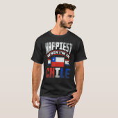 T-shirt Chile Chilean Chile Flag Happiest When Im In Chile (Devant entier)