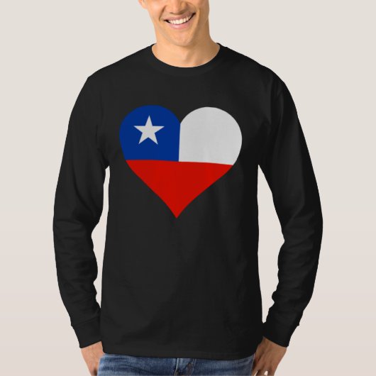 T-shirt Chile Flag Heart Chile  Love Chile (Devant)