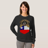 T-shirt Chile Flag Leonberger Dog In Pocket (Devant entier)