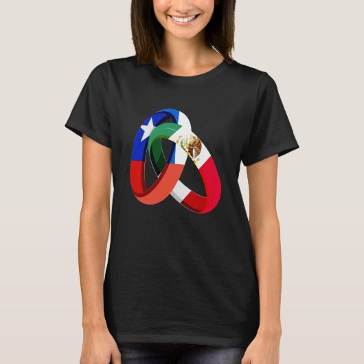 T-shirt Chile Flag Mexico Grown Ring Marriage Wedding (Devant)