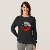 T-shirt Chile Flag Sunflower Chilean Roots Proud Patriotic (Devant entier)