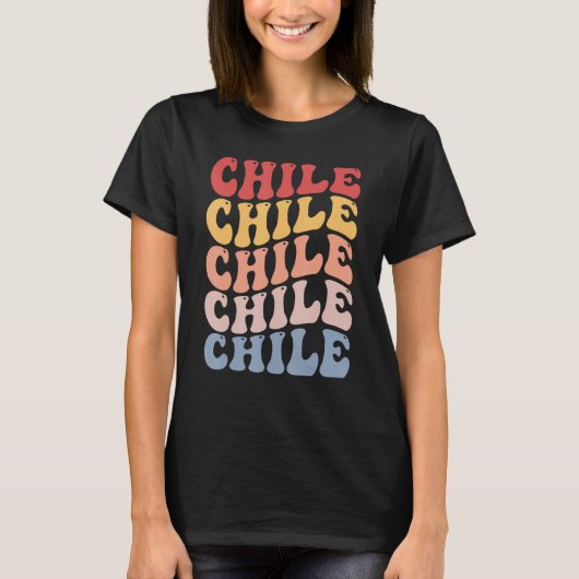 T-shirt Chile Groovy Retro Chilean (Devant)