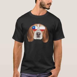 T-shirt Chilean Flag Beagle Dog Chile Pocket