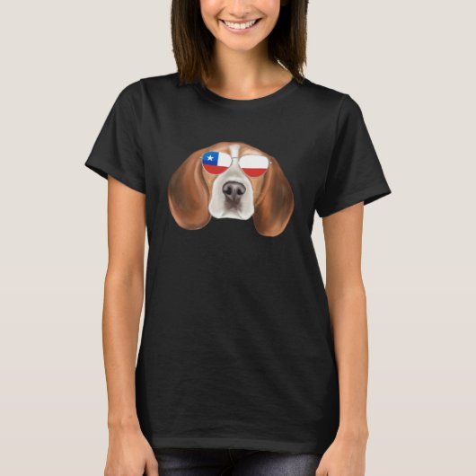 T-shirt Chilean Flag Beagle Dog Chile Pocket (Devant)