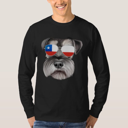 T-shirt Chilean Flag Miniature Schnauzer Dog Chile Pocket (Devant)