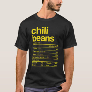 T-shirt Chili Beans Nutrition Facts Drôle Thanksgiving Chr