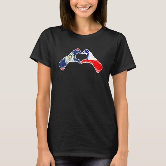 T-shirt Chili Belize Flag Chilean Belizean Heart (Devant)