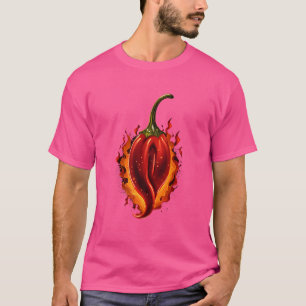 T-shirt Chili Chaud Flamme épicé Poivre Nourriture Épice C
