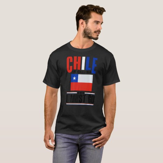 T-shirt Chili Chili Chili Chili Drapeau Le Chili Appelle E (Devant entier)