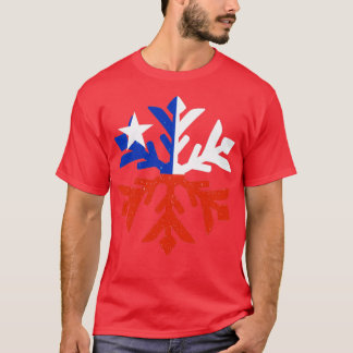 T-shirt Chili Drapeau Hiver Conception des flocons de neig