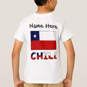 T-shirt Chili et drapeau chilien avec votre nom