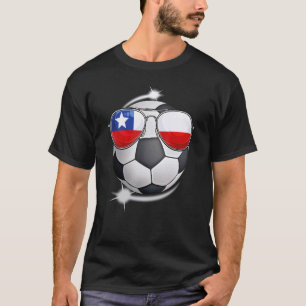 T-shirt Chili Fan de football Sunglass Soccer Chilien